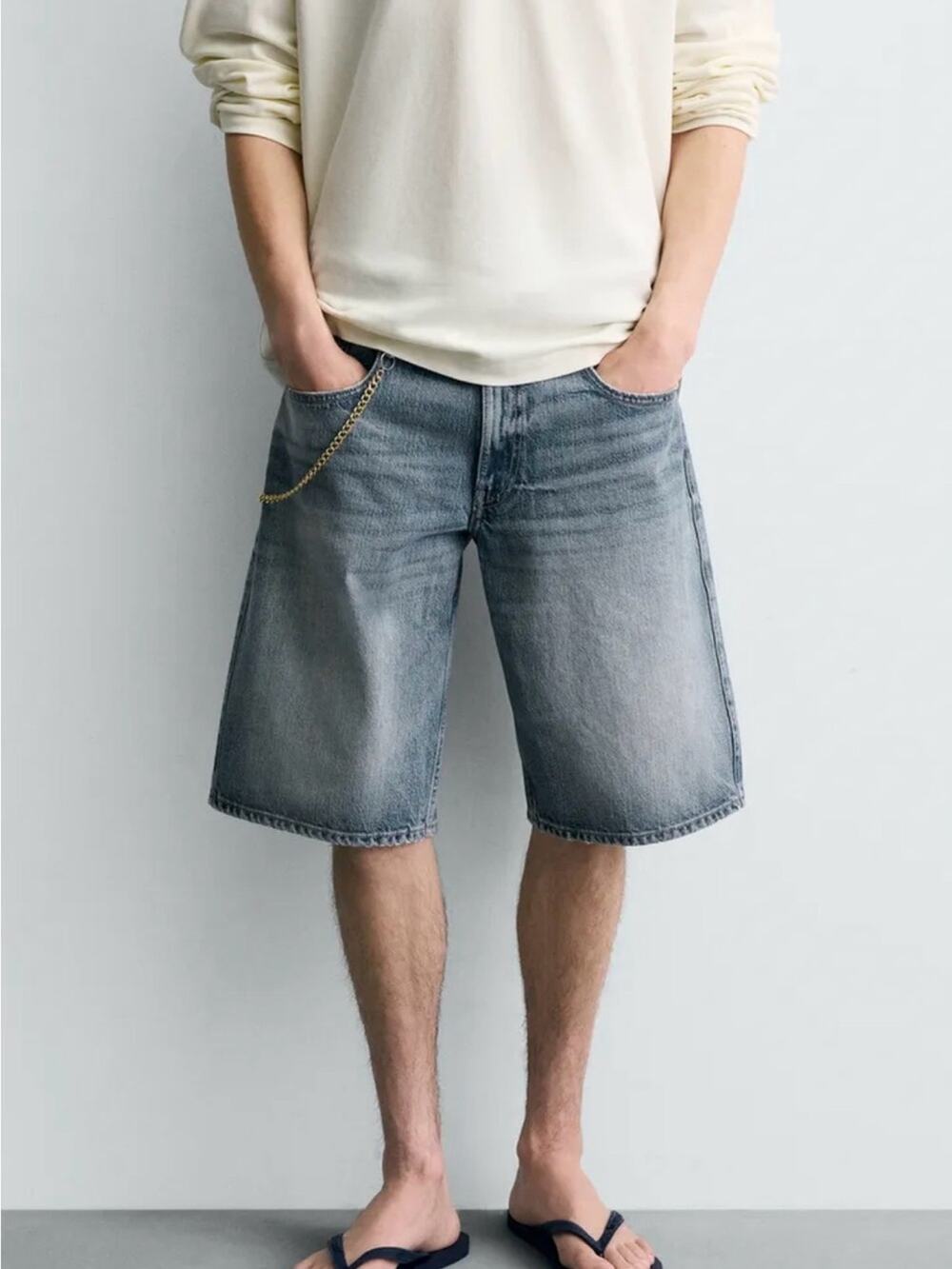 Zara Men’s Blue Denim Shorts Size 30